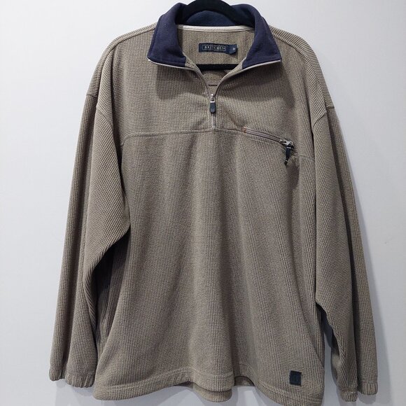 Britches Great Outdoors Men's Quarter-zip Waffle-knit Sweater, Size XL - Picture 1 of 9